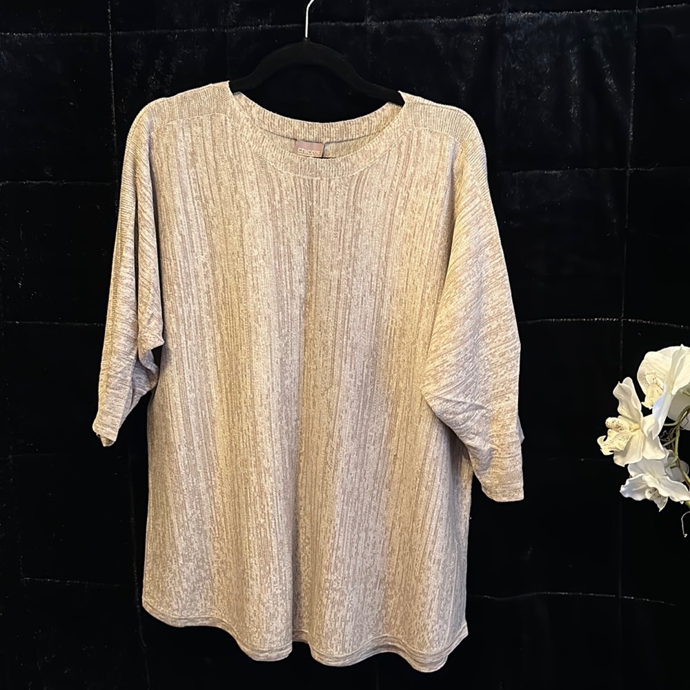Chicos 3/4 batwing Sleeve boat Neck Sweater